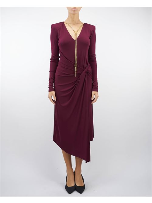 Draped Jersey Midi Dress with Necklace Elisabetta Franchi ELISABETTA FRANCHI | abito | AB69746E3CG3